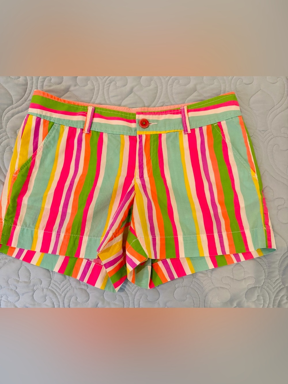 Lilly Pulitzer/ Callahan /Women's Bright Multi-Color Striped Cotton Shorts